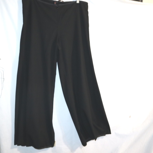 COP COPINE Black Wide leg Pant Hem Pleated Dress Pants - Picture 5 of 16